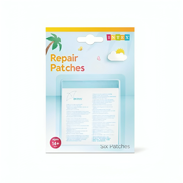 Intex repair patches packaging with a white background