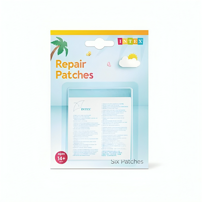 Intex repair patches packaging with a white background