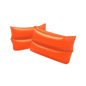 Pair of orange inflatable arm floats on a white background