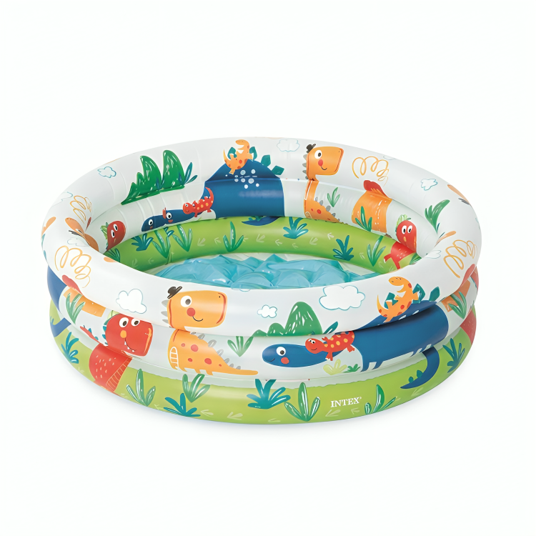 Intex Dinosaur 3 Ring Baby Swimming Pool (24" Depth x 8" Height) 57106 1