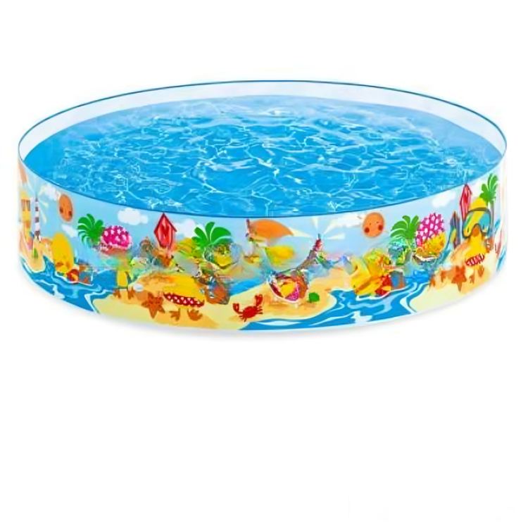 Children's inflatable pool with ocean-themed design on a white background