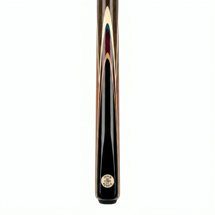 Snooker cue with multicolored tip on a white background