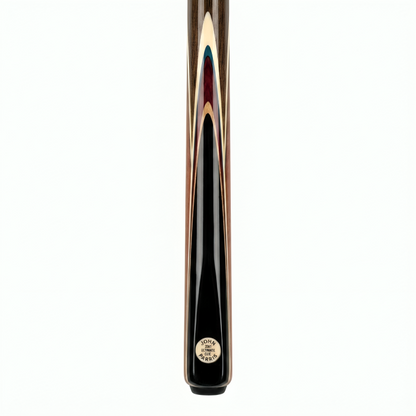 Snooker cue with multicolored tip on a white background