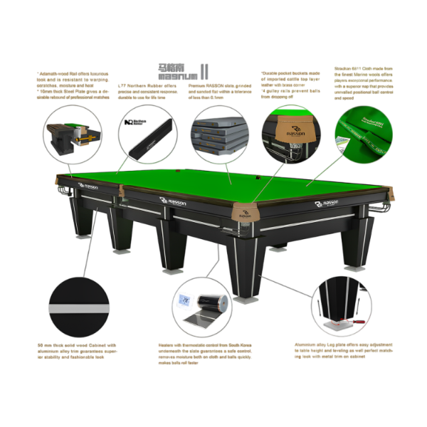 Rasson Magnum 2 Snooker Table | Professional 12ft Tournament-Grade Table 1