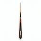 Snooker cue with black and orange design on a white background