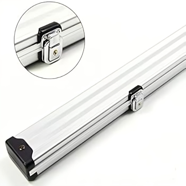 Snooker Almunium Cue Case- 3pc Cue Case (SILVER) KeyLock Premium Quality