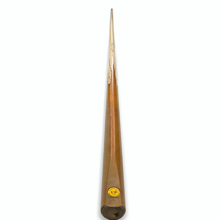 Snooker cue with a visible brand logo on a white background