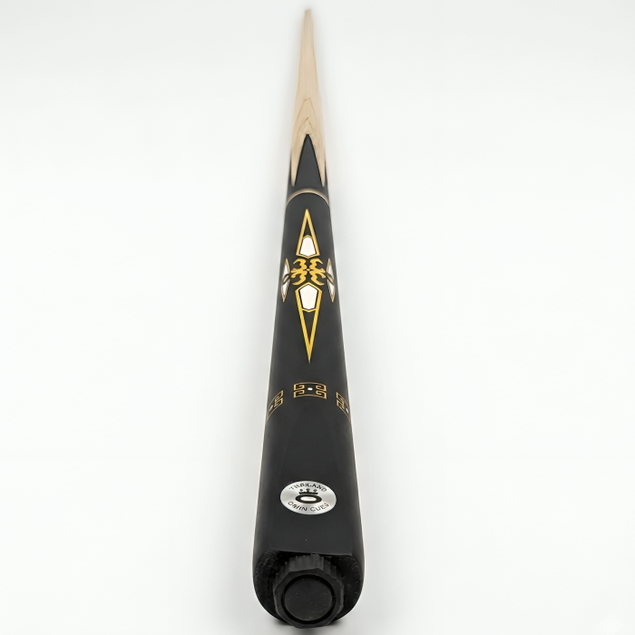 Black and gold baseball bat with brand logo on a white background