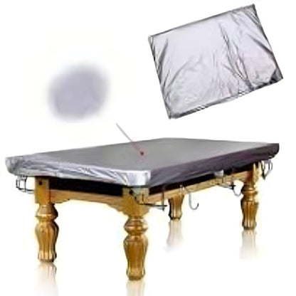 Pool table with a white cover on a white background