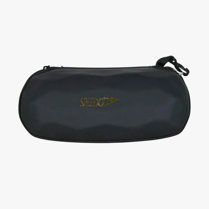 Black sunglasses case with 'Speedo' logo on a white background