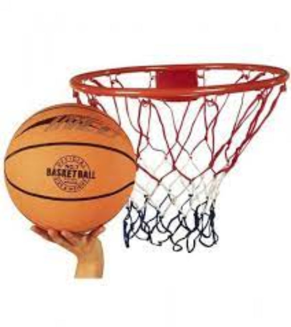 Basket Ball and stand With Net and steal ring- Standard Size
