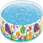 Children's inflatable pool with colorful underwater animal design on a white background